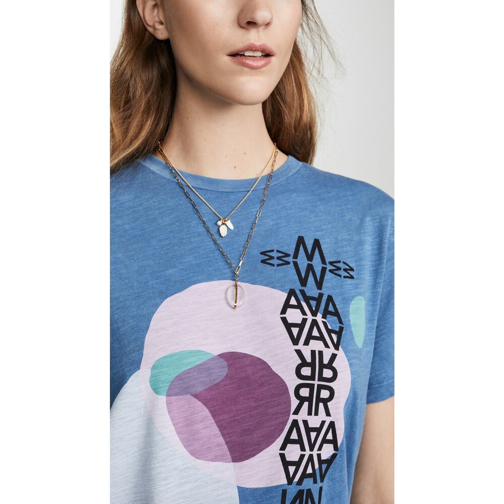Isabel Marant Etoile Pewela Tee Shirt Top - M - Blue - Picture 5 of 6